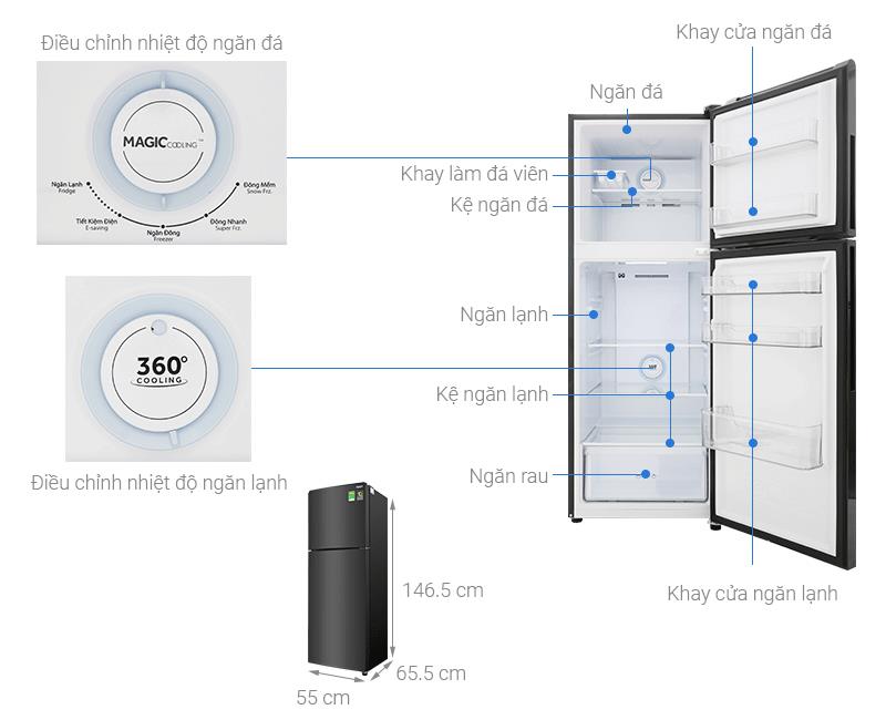 Tủ Lạnh Aqua Inverter 205 Lít AQR-T219FA-PB