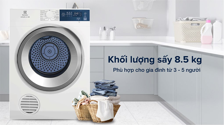 Máy sấy Electrolux 8.5kg EDS854J3WB Lồng Ngang EDS854J3WB