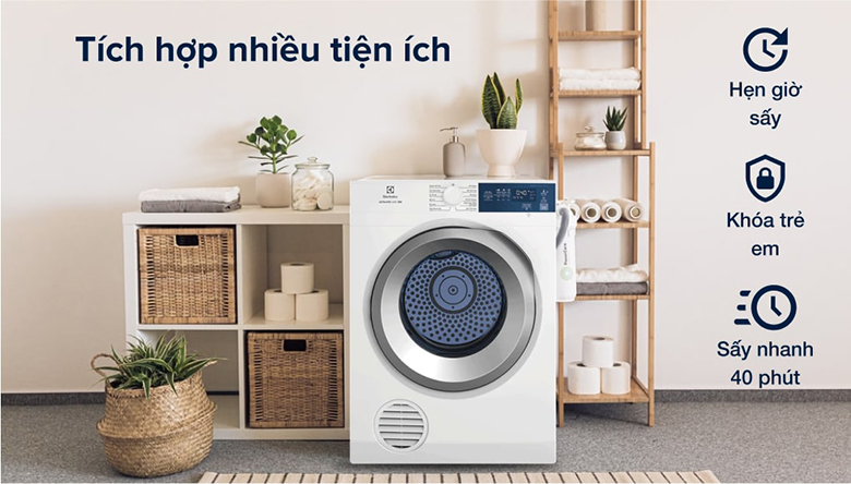 Máy sấy Electrolux 8.5kg EDS854J3WB Lồng Ngang EDS854J3WB