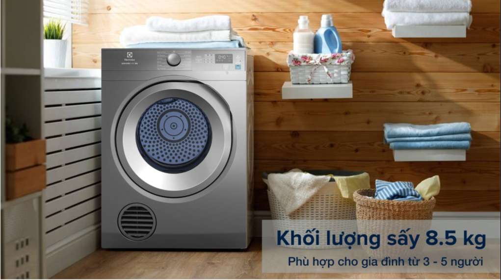 Máy sấy Electrolux 8.5kg EDS854N3SB Lồng Ngang EDS854N3SB