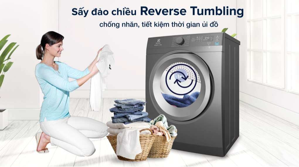Máy sấy Electrolux 8.5kg EDS854N3SB Lồng Ngang EDS854N3SB