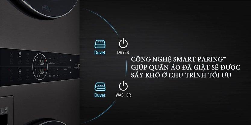 Tháp giặt sấy LG WashTower Inverter giặt 14 kg - sấy 10 kg WT1410NHB