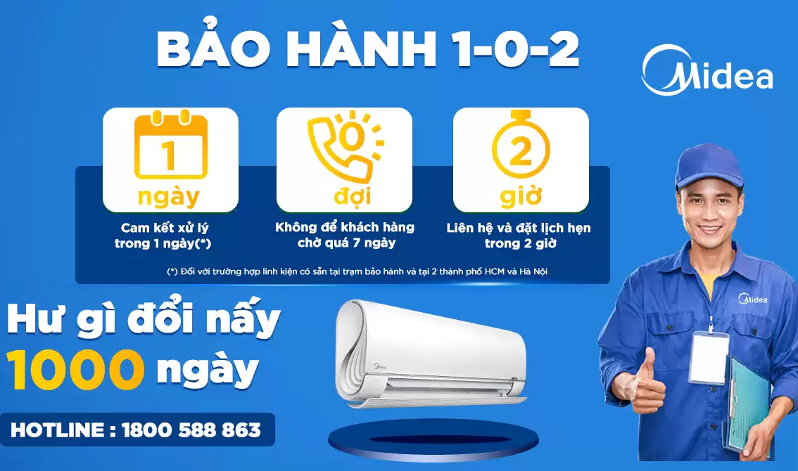 >> Chính sách bảo hành máy lạnh Midea