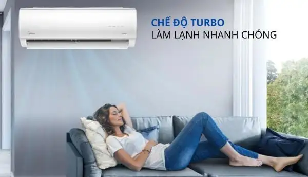 Máy lạnh MSAF6-10CDN8 của Midea có chế độ Turbo làm lạnh nhanh