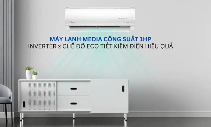 điều hòa Midea Inverter 1HP MSAF6 10CDN8 có chức năng EC tiết kiệm điện năng tối ưu