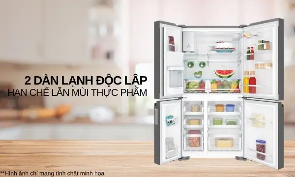 Tủ lạnh 4 cánh Inverter UltimateTaste 900 - Xám đậm Glossy, 609L, EQE6879A-B 10 Tủ lạnh Electrolux Inverter 609 lít EQE6879A-B Hệ thống 2 dàn lạnh độc lập