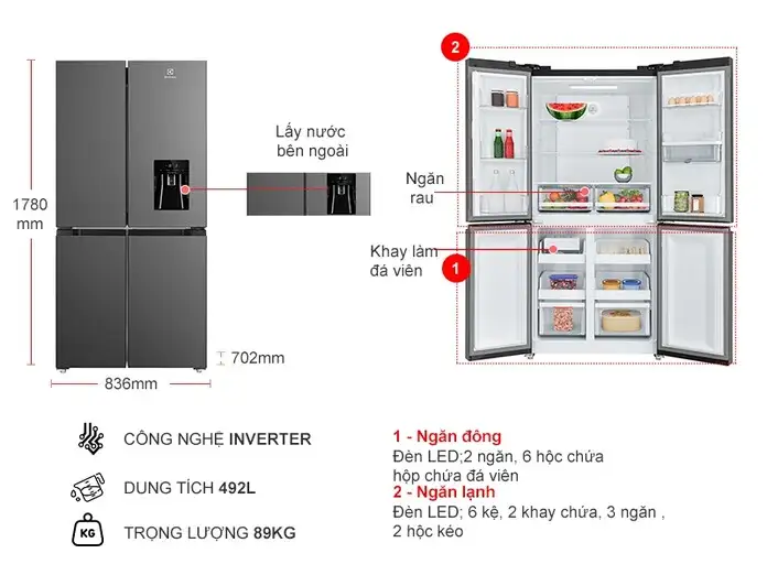 tu lanh 4 cua electrolux inverter 492 lit eqe4960a b