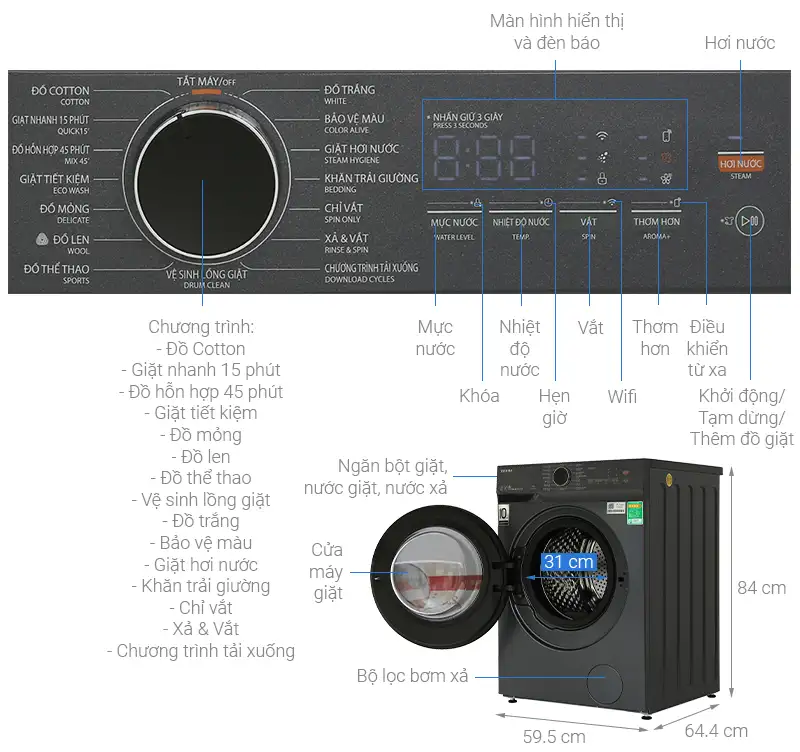 Máy giặt cửa trước Inverter 13kg TW-T21BU140UWV(MG) 2 Máy giặt Toshiba Inverter 13 kg TW-T21BU140UWV(MG)