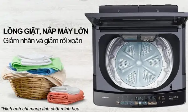 Máy giặt Lồng đứng Inverter 15kg AW-DUHN1600LV(MG) 4 Máy giặt Toshiba Inverter 15 kg AW-DUHN1600LV(MG) Lồng giặt và cửa máy lớn